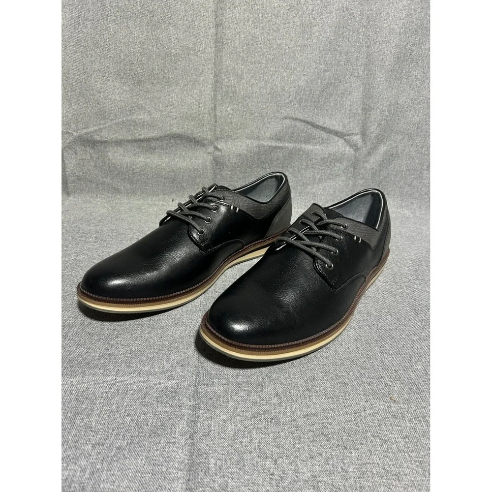 Sonoma Goods For Life Dress Shoes Mens 10 Black Gray Freer‎ Oxford Memory Foam
